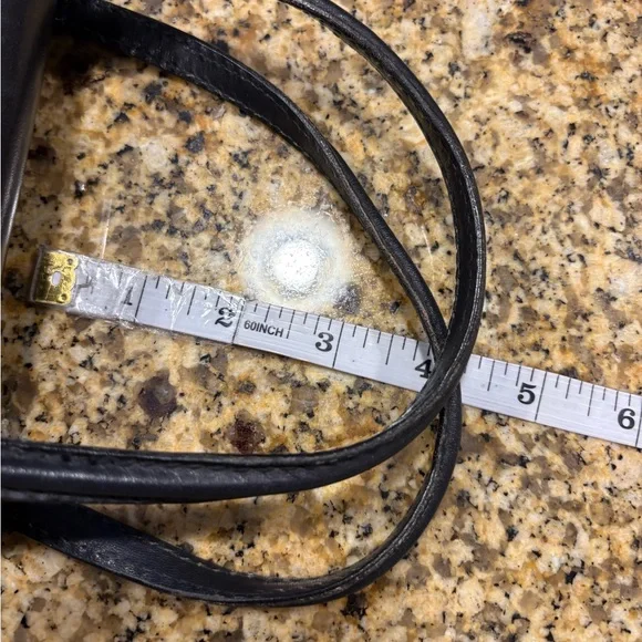 Vintage Italian Leather Small Satchel structured Hand Bag Midnight Blue Pockets - Picture 5 of 13